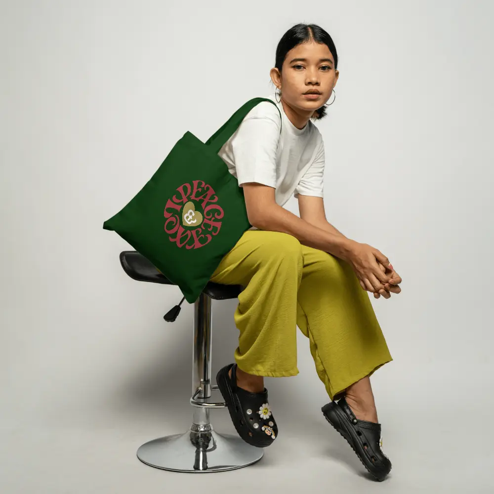 Peace & Love | Christian Tote Bag Zipper