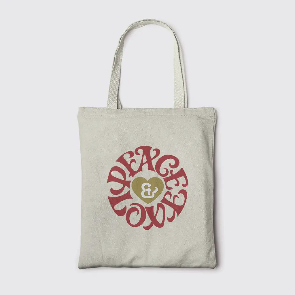 Peace & Love | Christian Tote Bag Zipper
