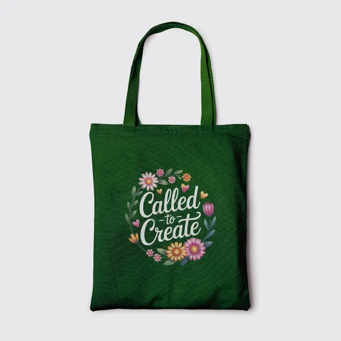 Called to Create | Christian Tote Bag Zipper