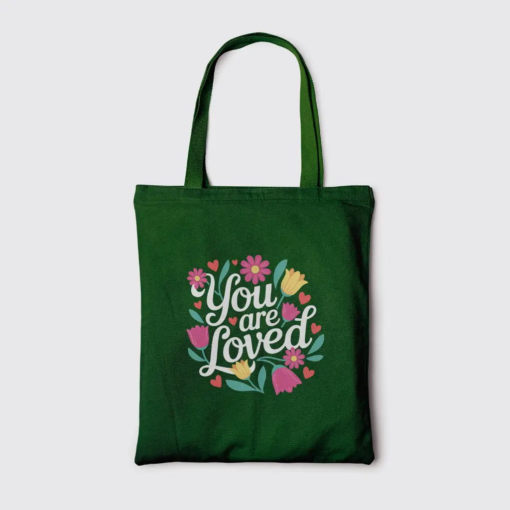 You Are Loved | Christian Tote Bag Zipper