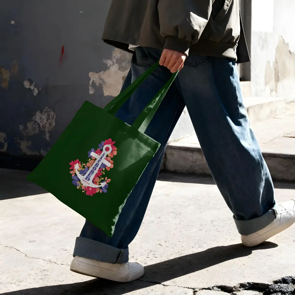 Anchored | Christian Tote Bag Zipper