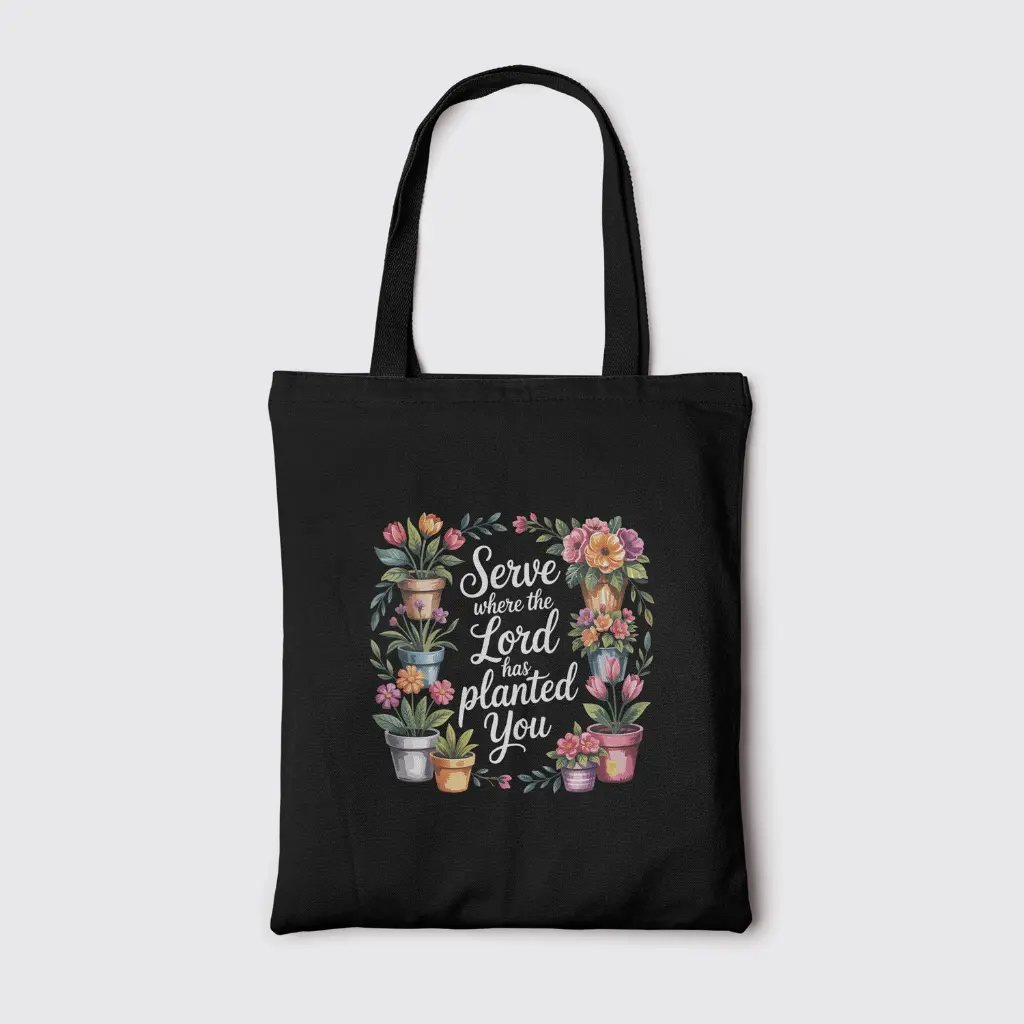 Serve the Lord | Christian Tote Bag Zipper