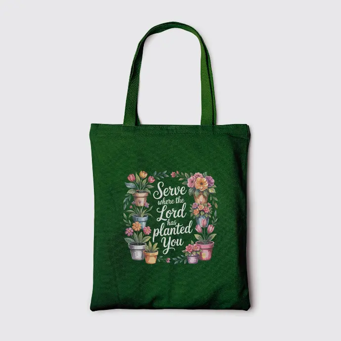 Serve the Lord | Christian Tote Bag Zipper