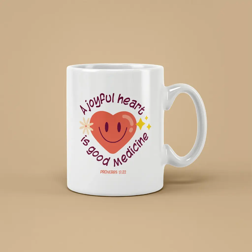 A Joyfull Heart is Good Medicine | Christian Ceramic Mug