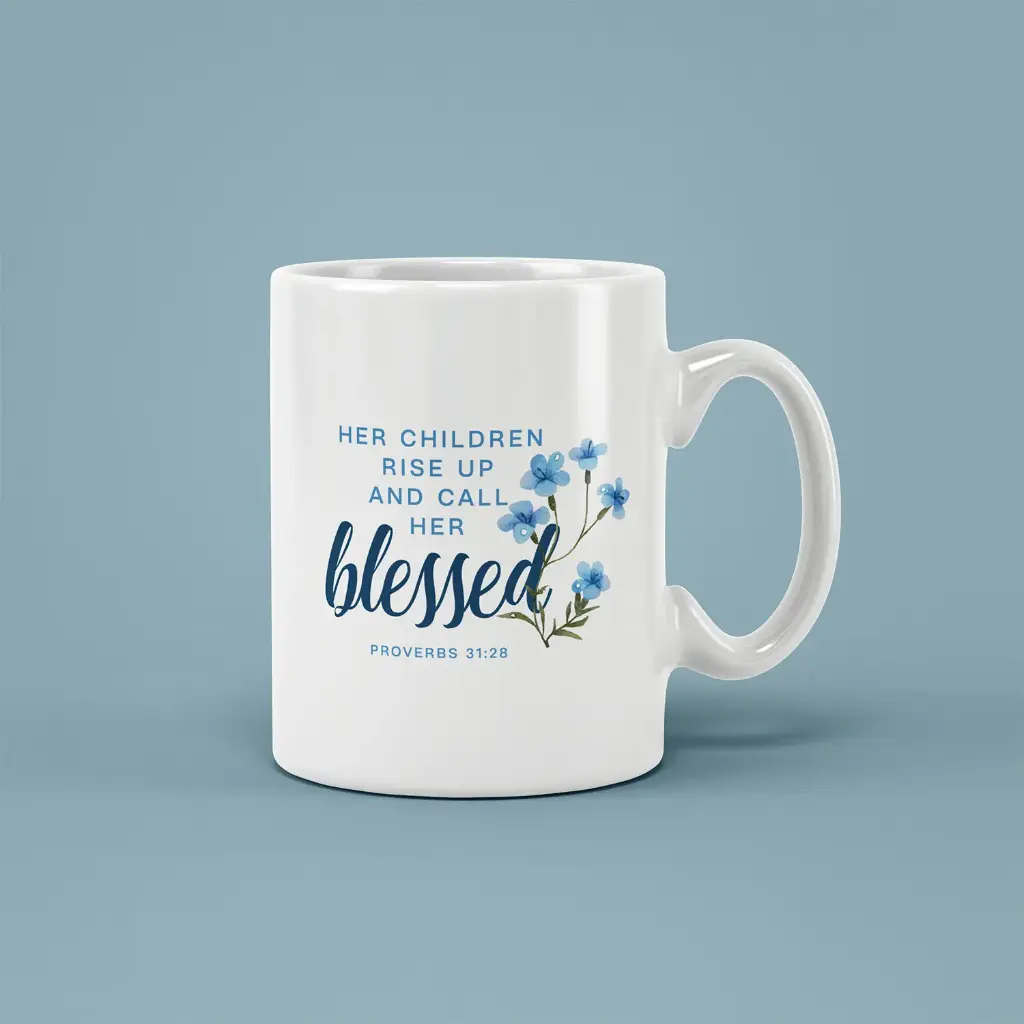 Her Children Rise up and call her Blessed Proverbs 31.28 | Christian Ceramic Mug