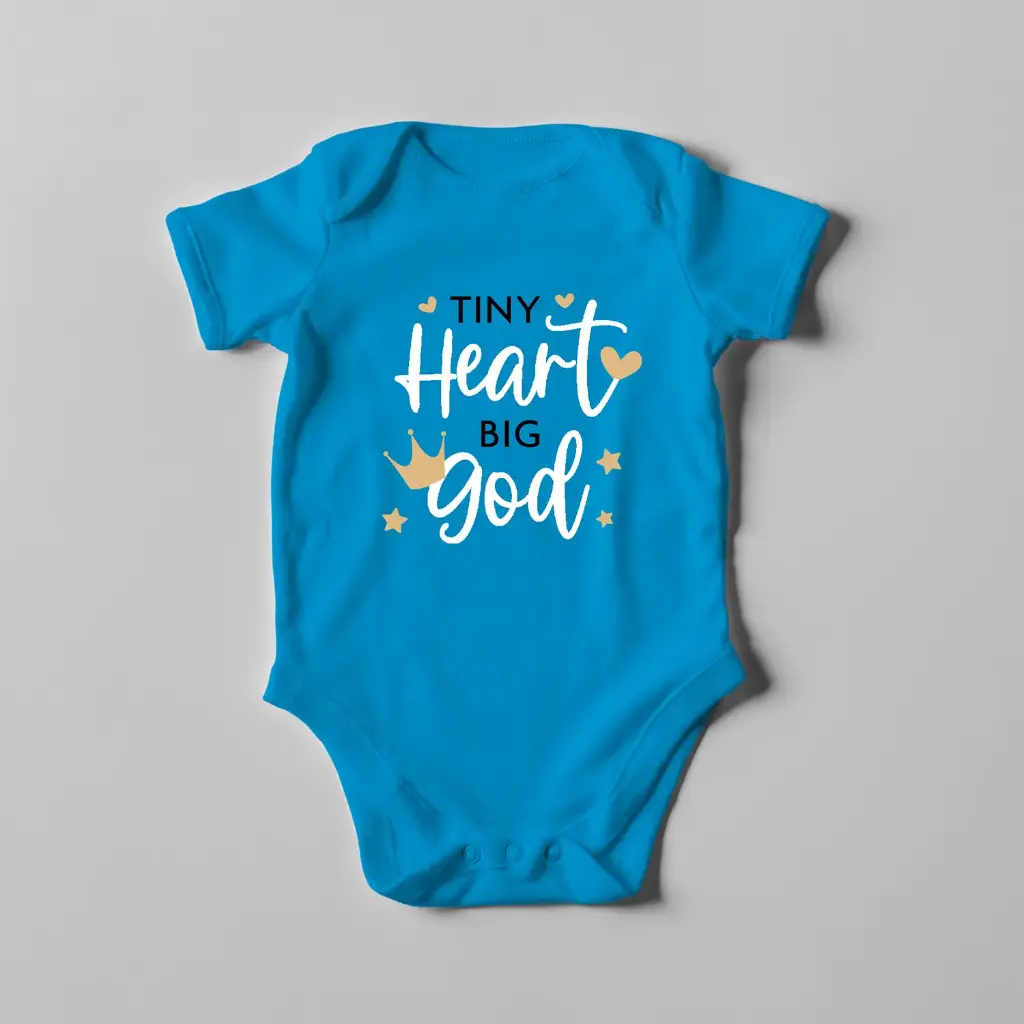 Tiny heart big god | Christian Baby Romper