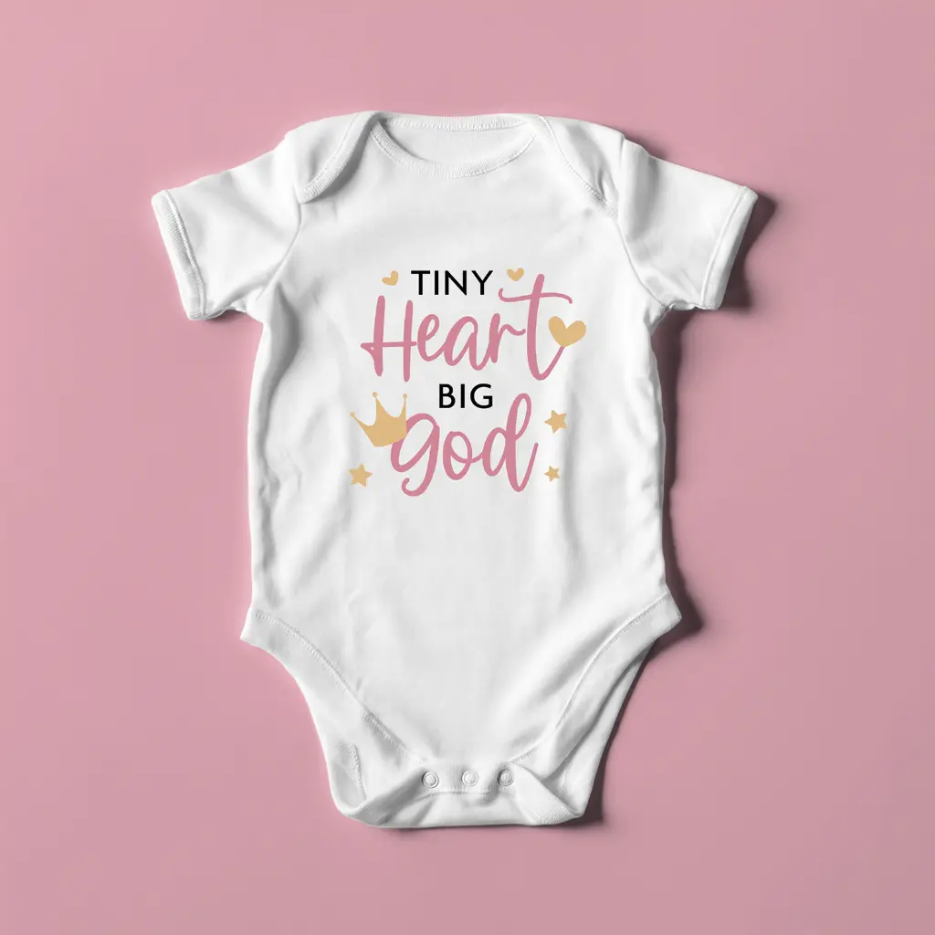 Tiny heart big god | Christian Baby Romper