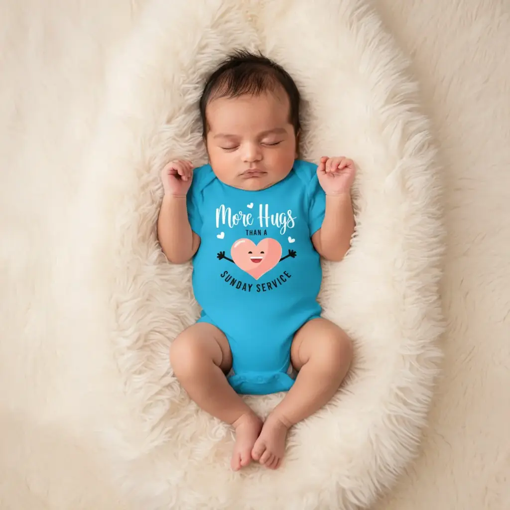 More hugs than a sunday service | Christian Baby Romper