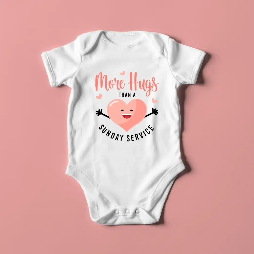 More hugs than a sunday service | Christian Baby Romper