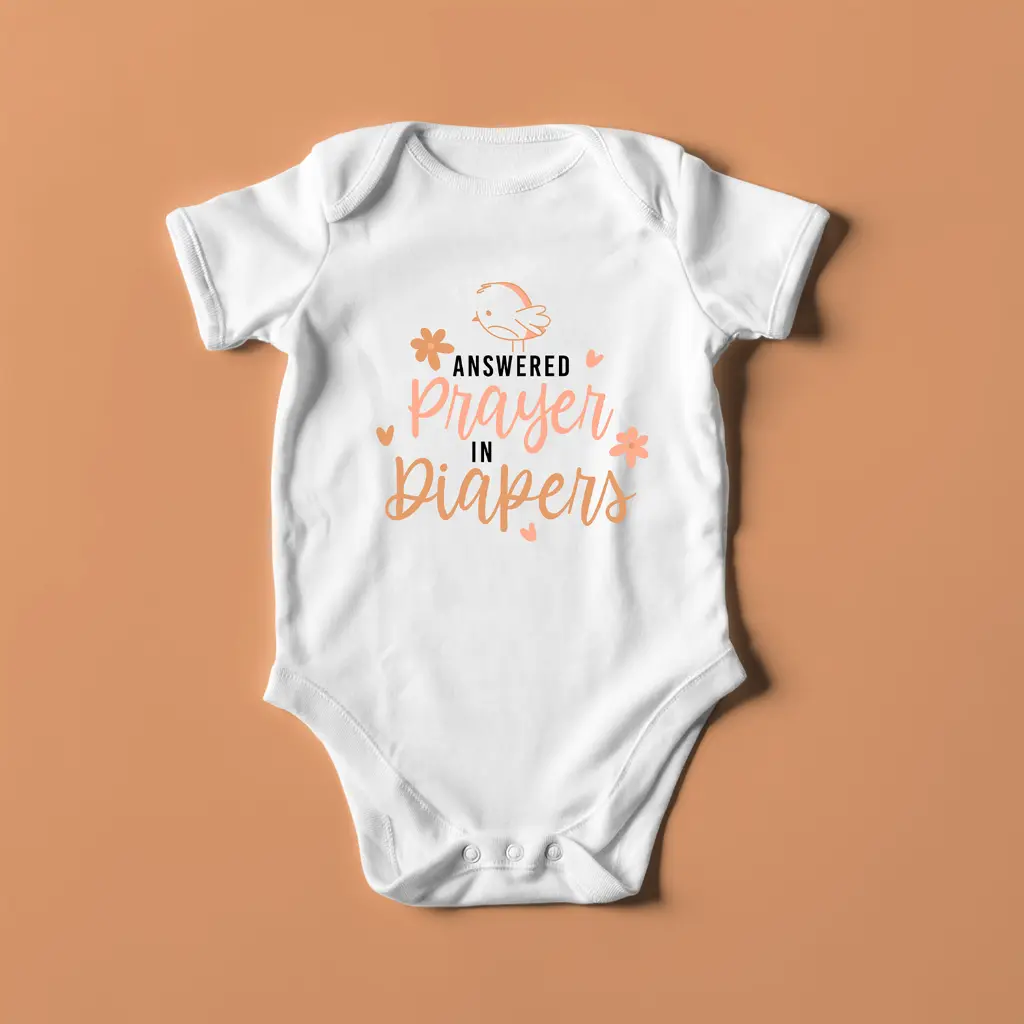 Answered prayer in diapers | Christian Baby Romper