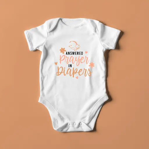 Answered Prayer in Diapers | Christian Baby Romper