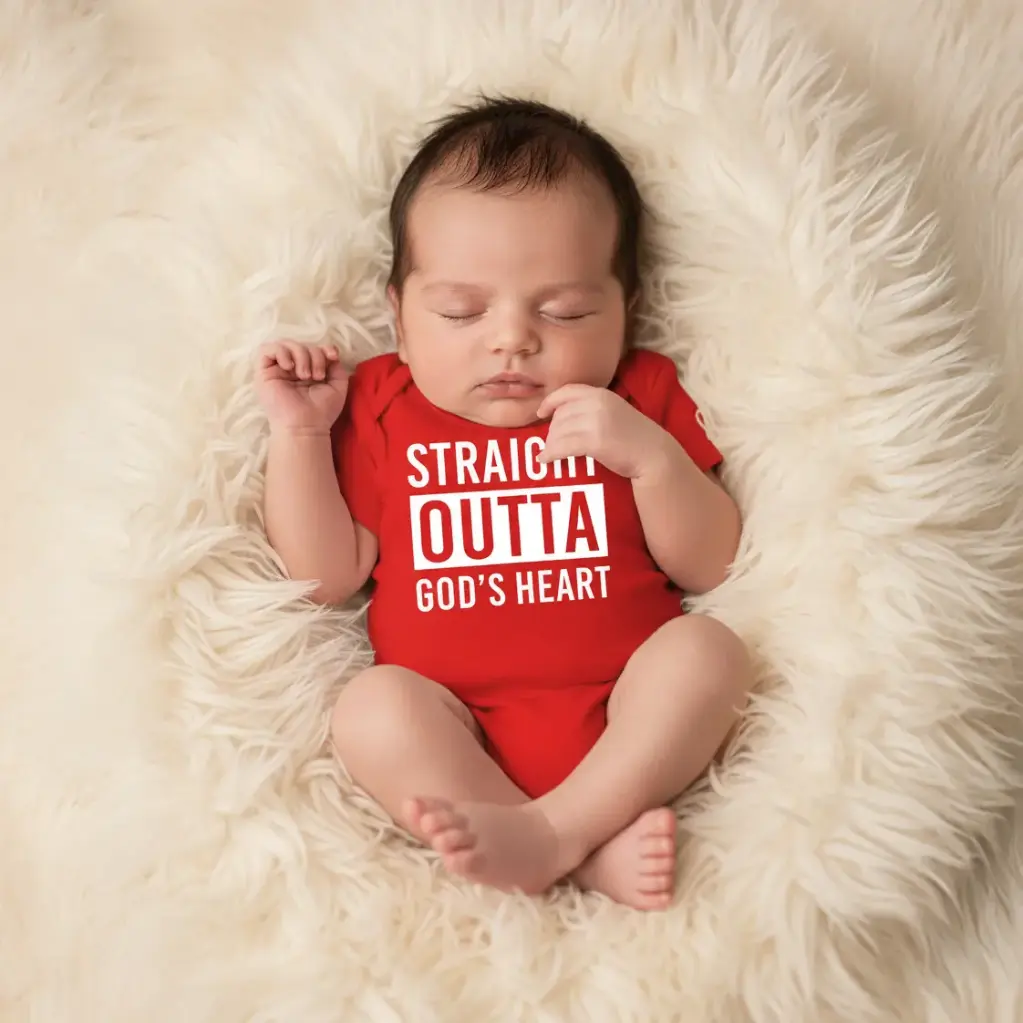 Straight outta god's heart | Christian Baby Romper
