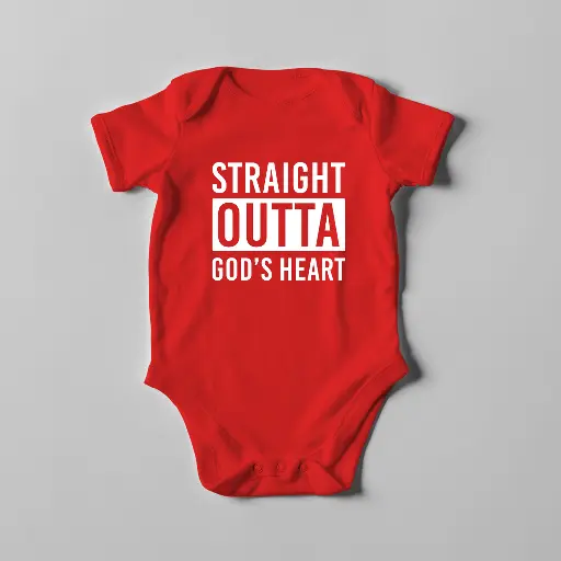 Straight Outta god's Heart | Christian Baby Romper