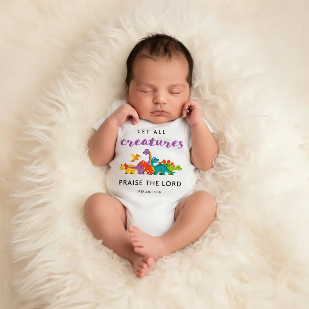 Let all creatures praise the lord | Psalm 150.6 | Christian Baby Romper