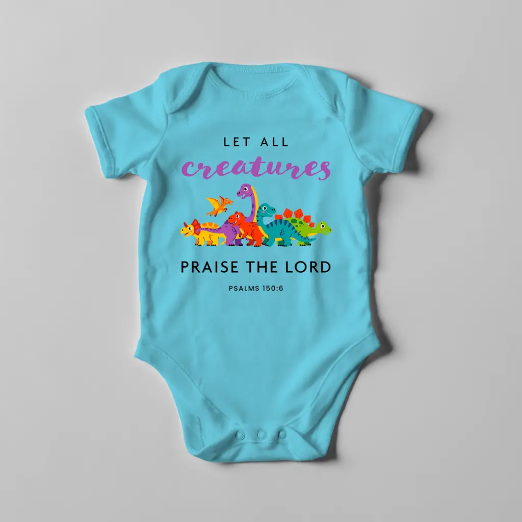 Let all creatures praise the lord | Psalm 150.6 | Christian Baby Romper