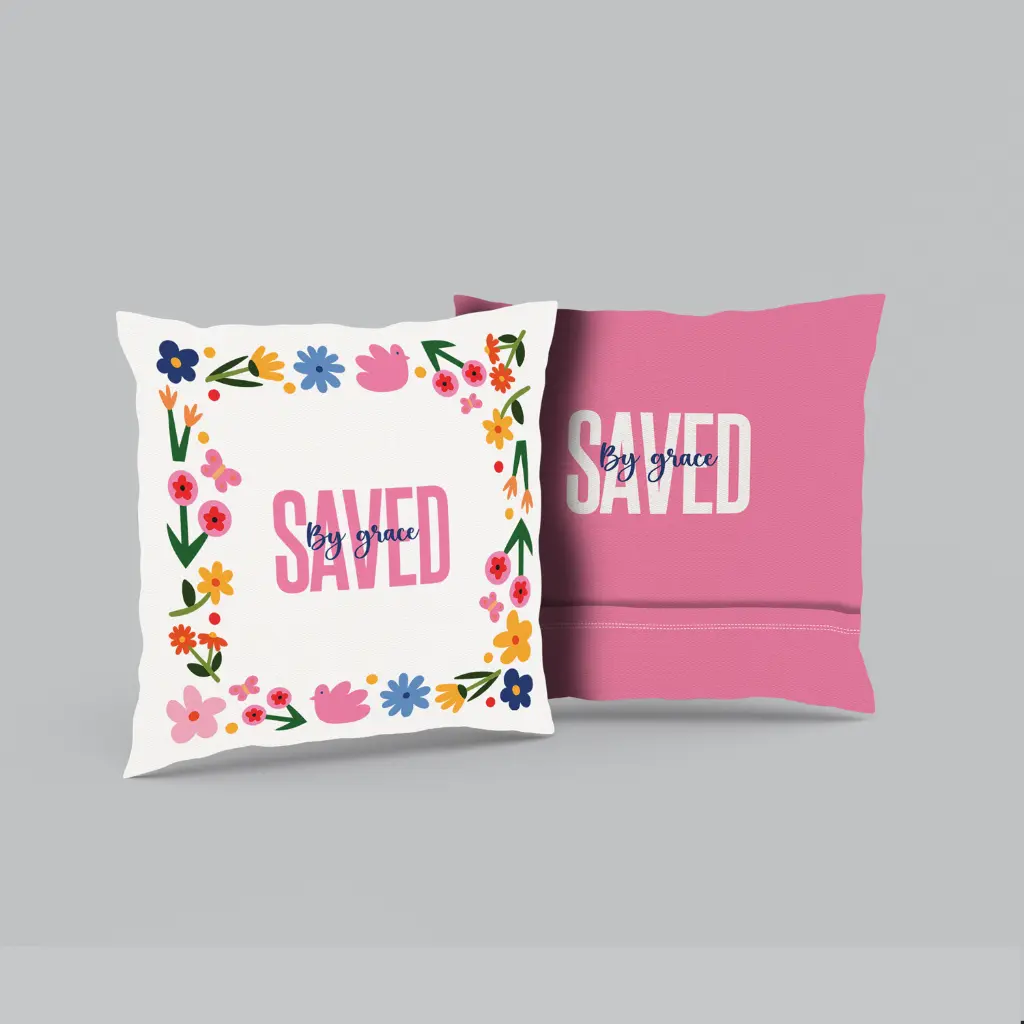 Saved By Grace | Christian Cushion Cover