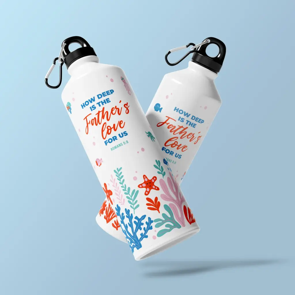 How deep is the father's love for us | Romans 5:8 | Christian bible verse sipper bottle