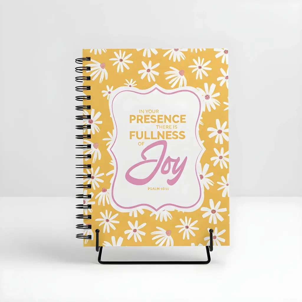 In your presence there is fullness of joy | Psalm 16:11 | Christian Bible Verse Notepad