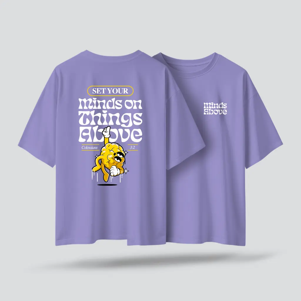Set Your Mind Above | Colossians 3:2 | Christian Bible Verse Oversized T-shirt | Unisex | Sale