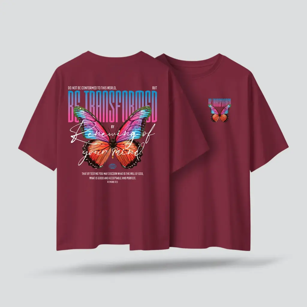 Be Transformed | Romans 12:2 | Christian Bible Verse Oversized T-shirt | Unisex | Sale