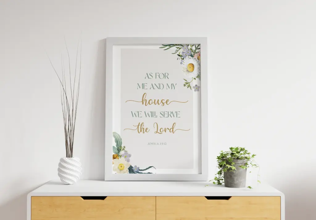 As for me and my house we will serve the lord | Joshua 24:15 | Bible verse frame | Christian wall decor | 16x24 Inches | 16x24 Inches