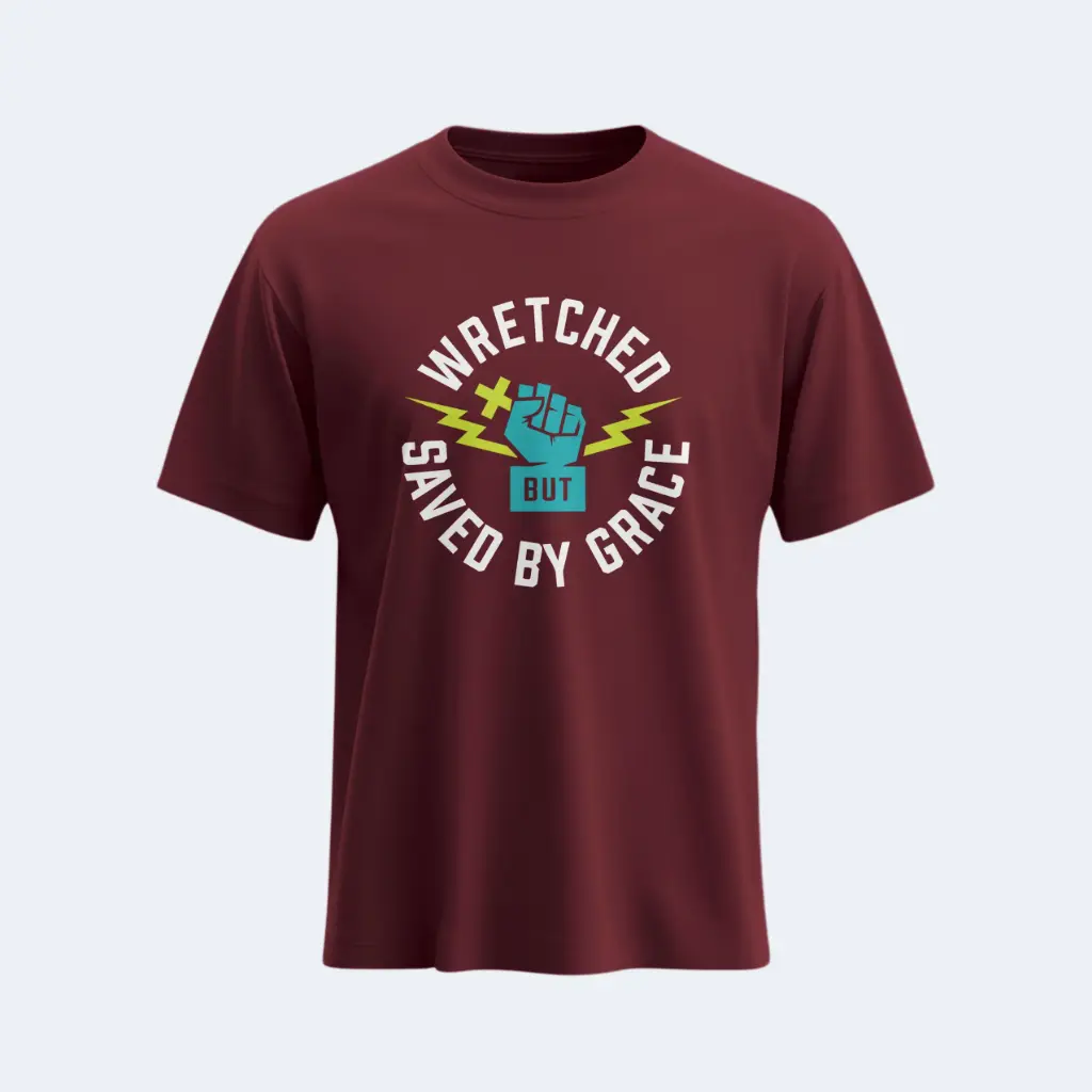 Wretched saved by Grace | Romans 7:24 | Christian Bible Verse T-Shirt | Unisex | Sale