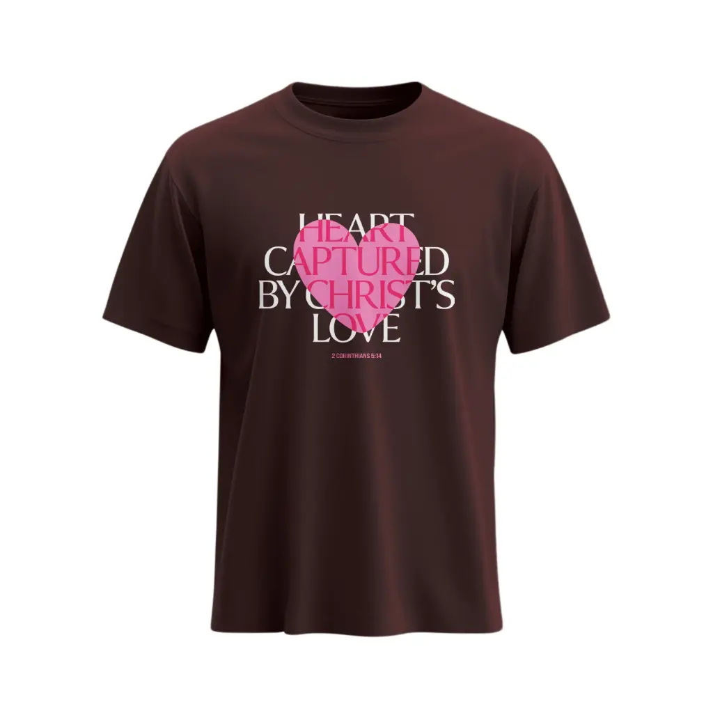 Heart captured by Christ's love | Corinthians 5:14 | Christian Bible Verse T-Shirt | Women