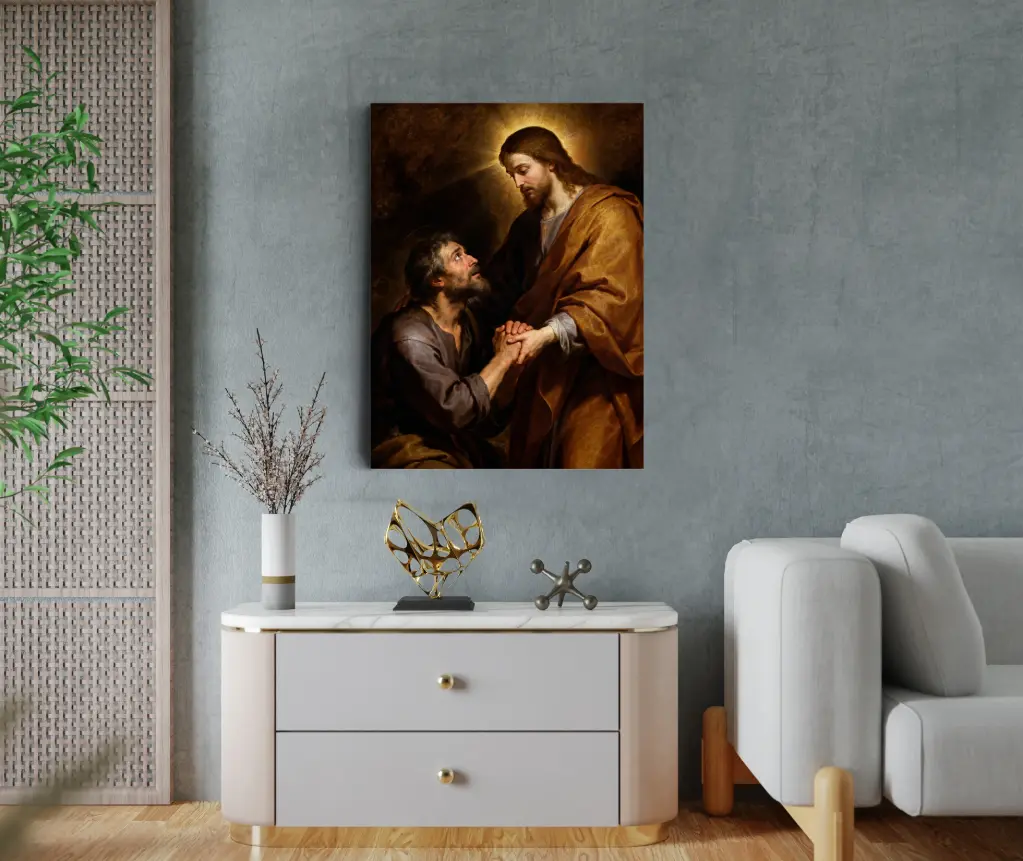 The God Who Restores — Jesus & the Brokenhearted | Christian Canvas Wall Art