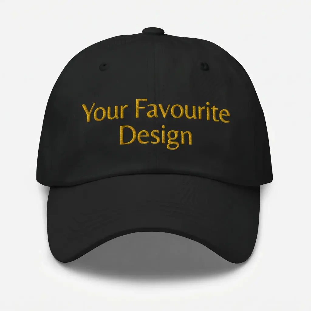 Your Favourite Design | Embroidered Cap | Custom Text Baseball Cap | Unisex Cap