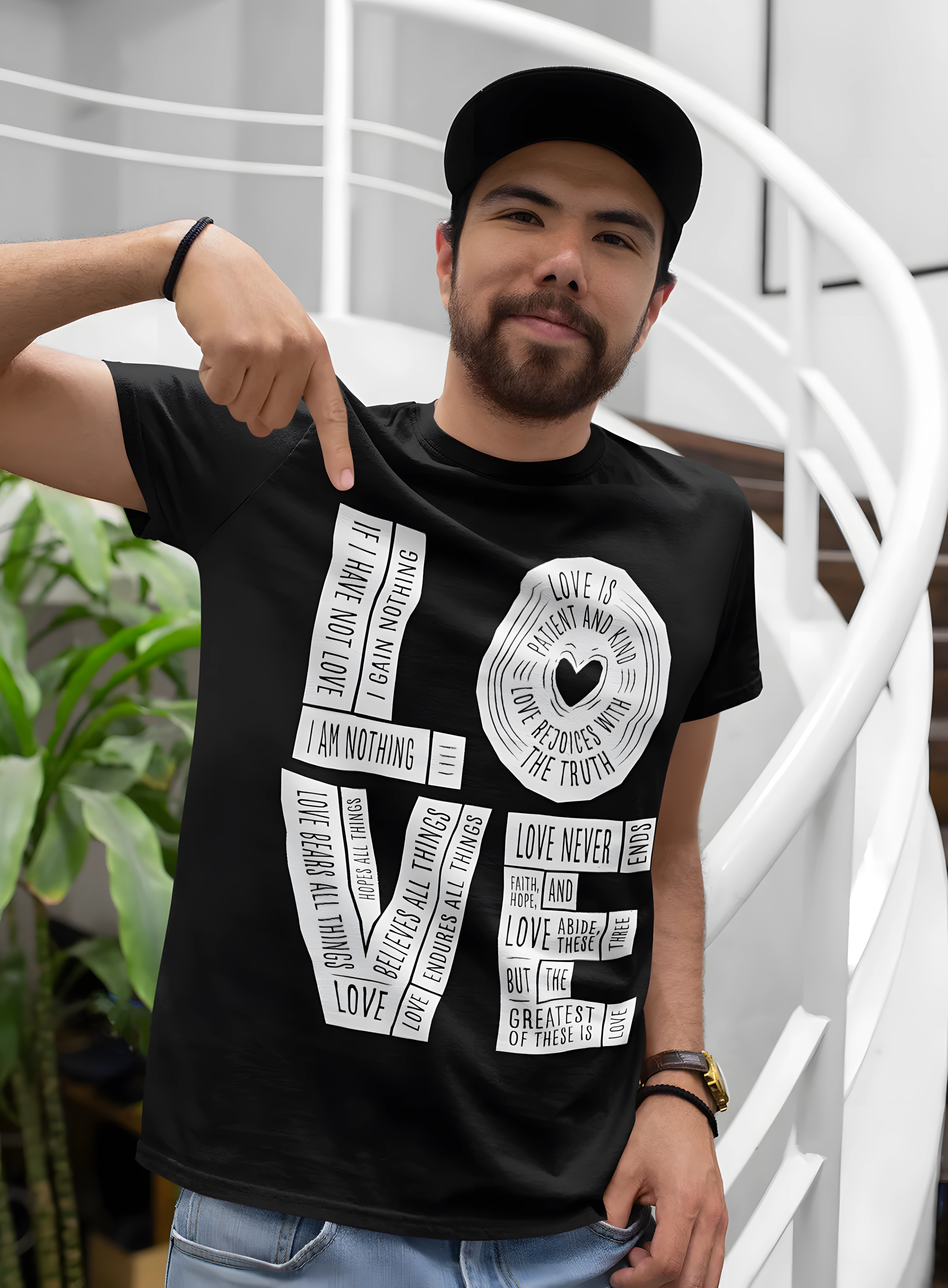 LOVE | 1 Corinthians-13 | Christian Bible Verse T-Shirt  | Unisex