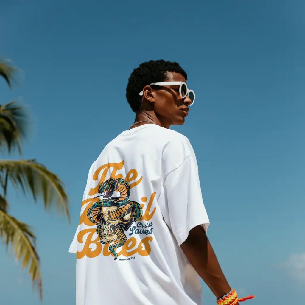 The Devil Bites But Christ Saves | Hebrews 2:14 | Christian Bible Verse Premium street wear | Unisex