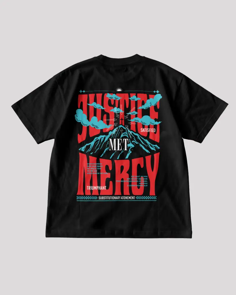 Justice Met Mercy | 2 Corinthians 5:21 | Christian Bible Verse Premium Streetwear | Unisex