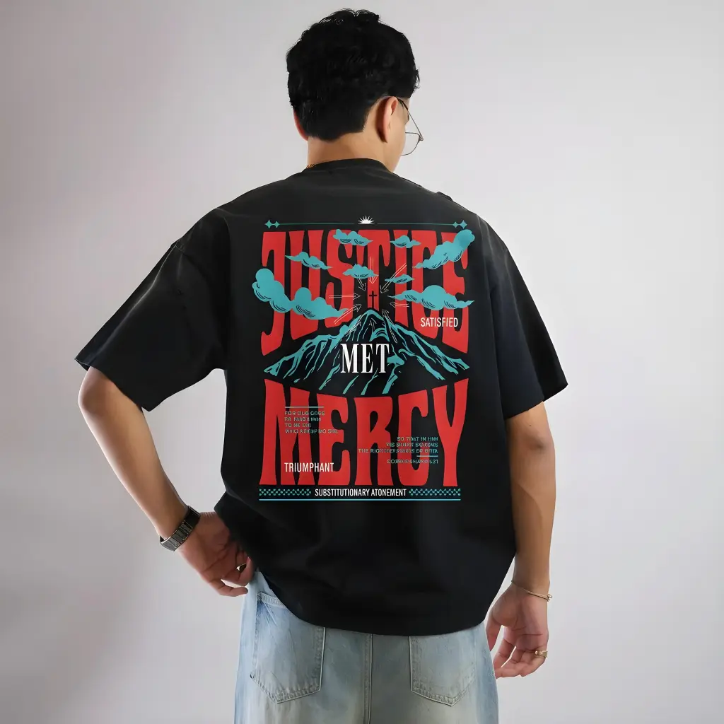 Justice Met Mercy | 2 Corinthians5:21 | Christian Bible Verse Premium street wear | Unisex