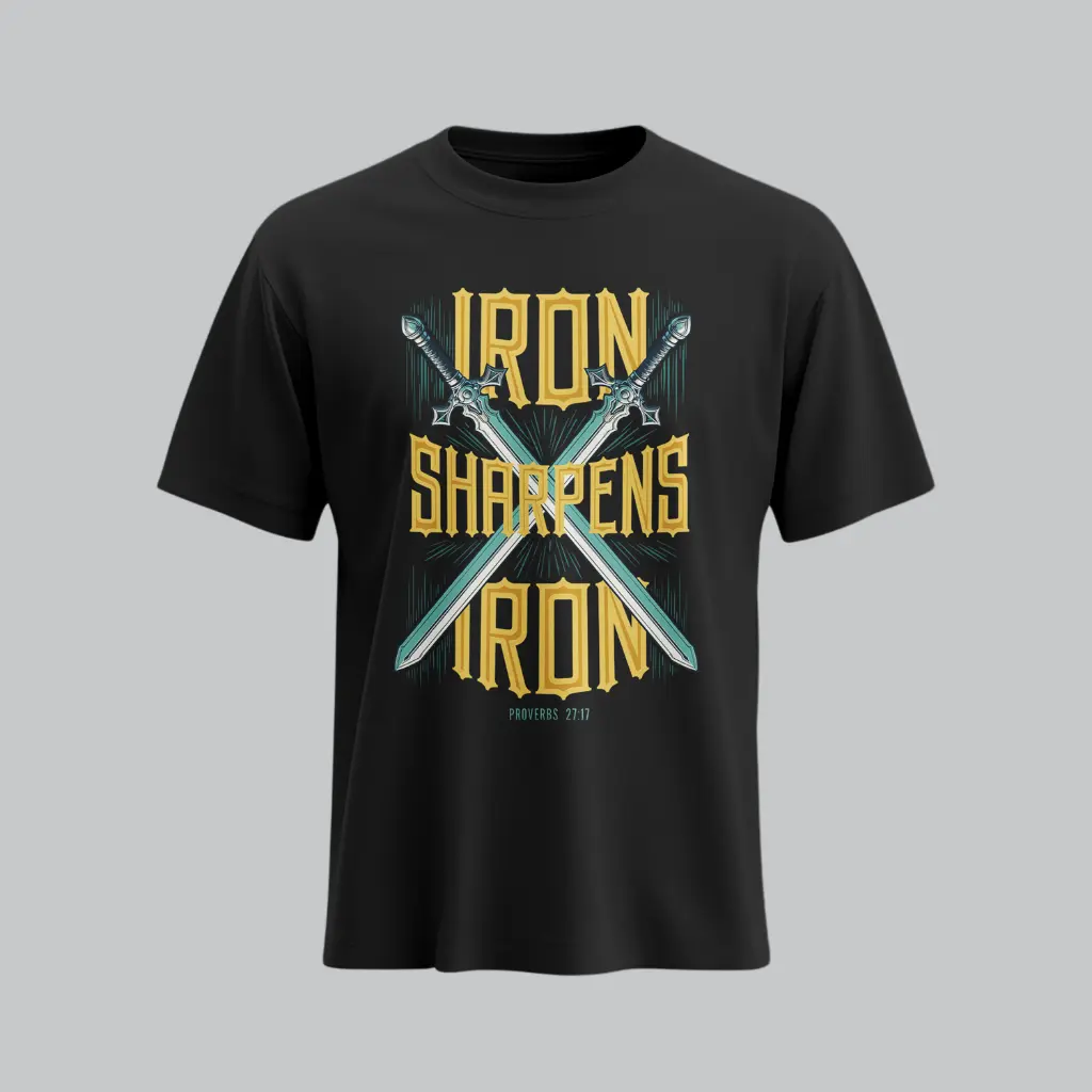 Iron Sharpens Iron | Proverbs 27:17 | Christian Bible Verse T-Shirt | Unisex