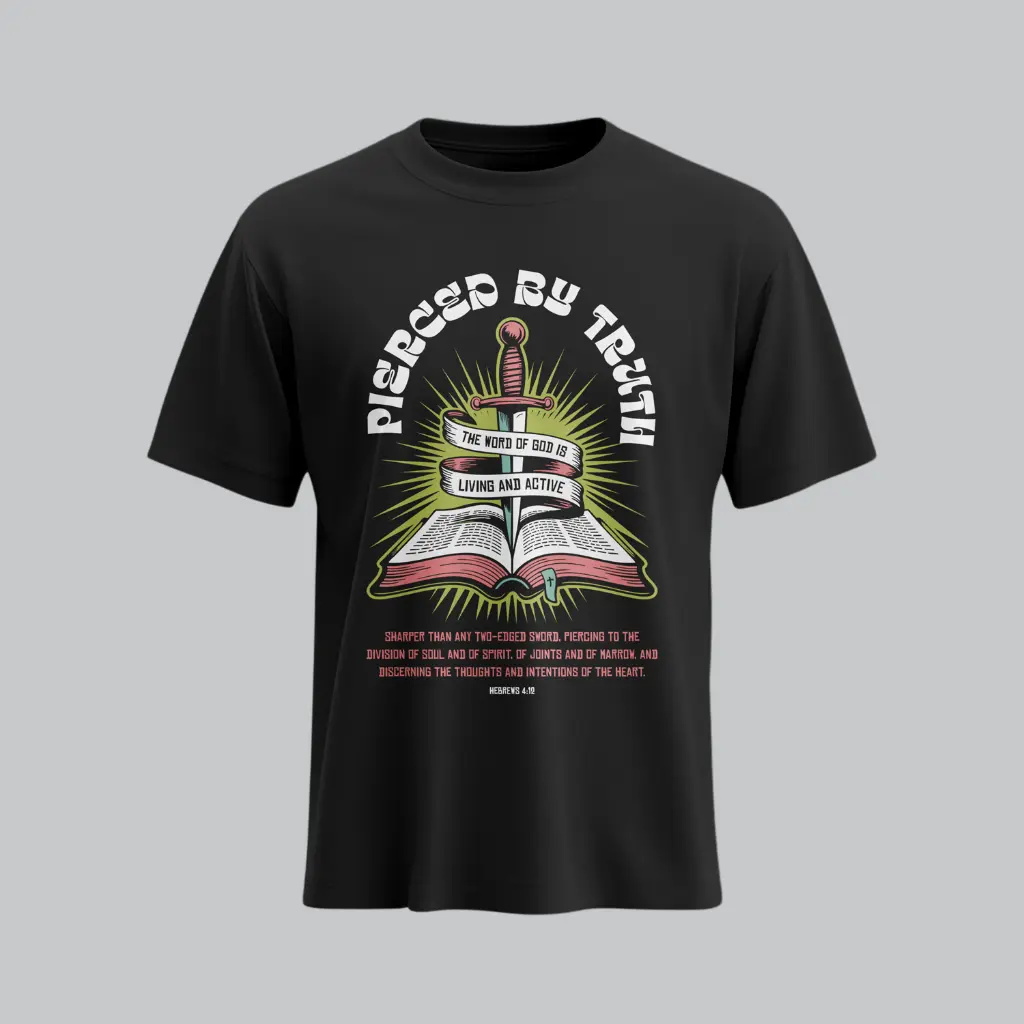 Pierced by Truth | Hebrews 4:12 | Christian Bible Verse T-Shirt | Unisex