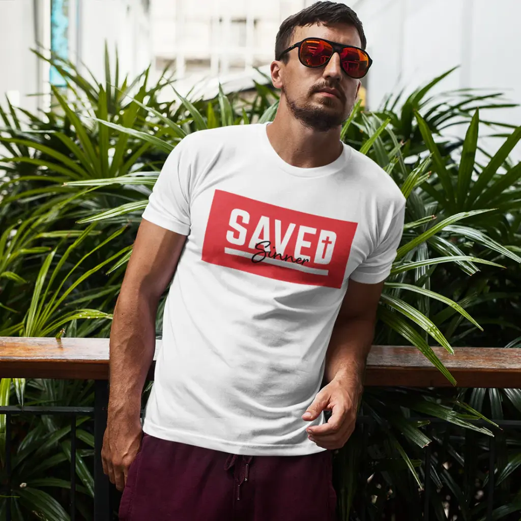 Saved Sinner | Ephesians 2:8-9 | Christian Bible Verse T-shirt | Unisex