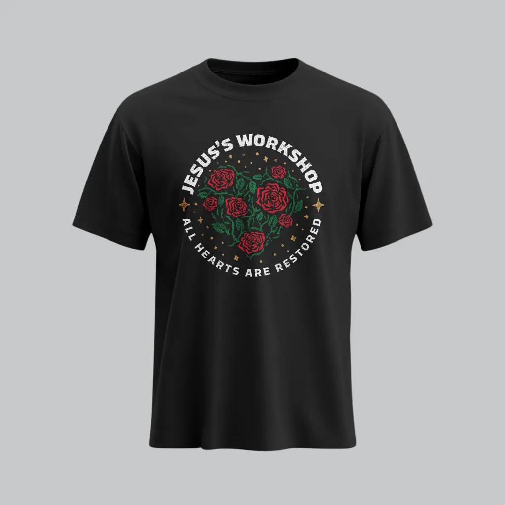 Jesus's Workshop | Psalm 34:18 | Christian Bible verse T-Shirt | Unisex