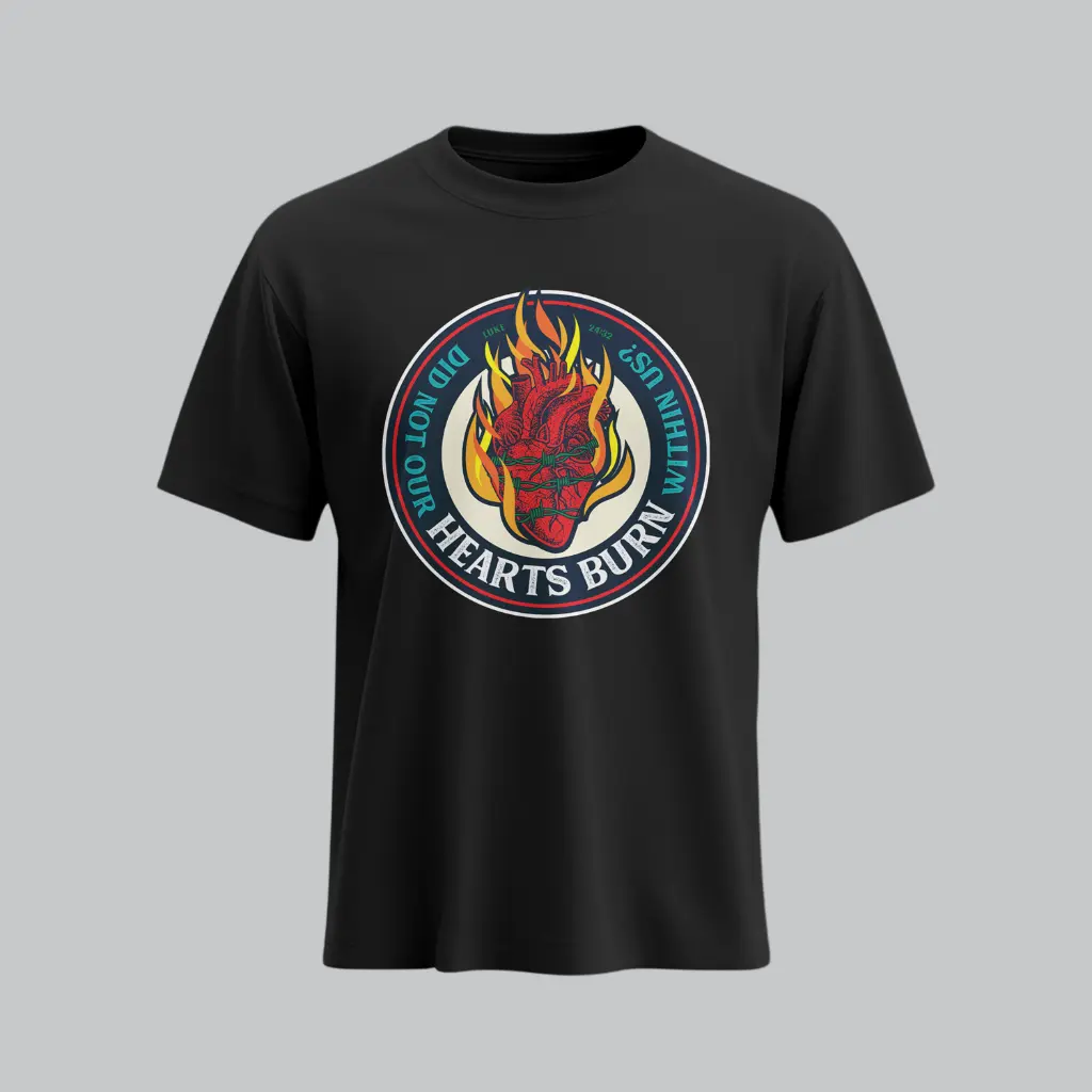 Did Not Our Hearts burn within us? | Luke 24:32 | Christian Bible Verse T-Shirt | Unisex