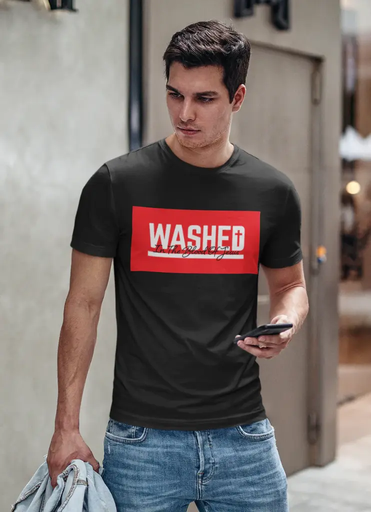 WASHED | 1 Peter 1:18-19 | Christian Bible Verse T-Shirt | Unisex