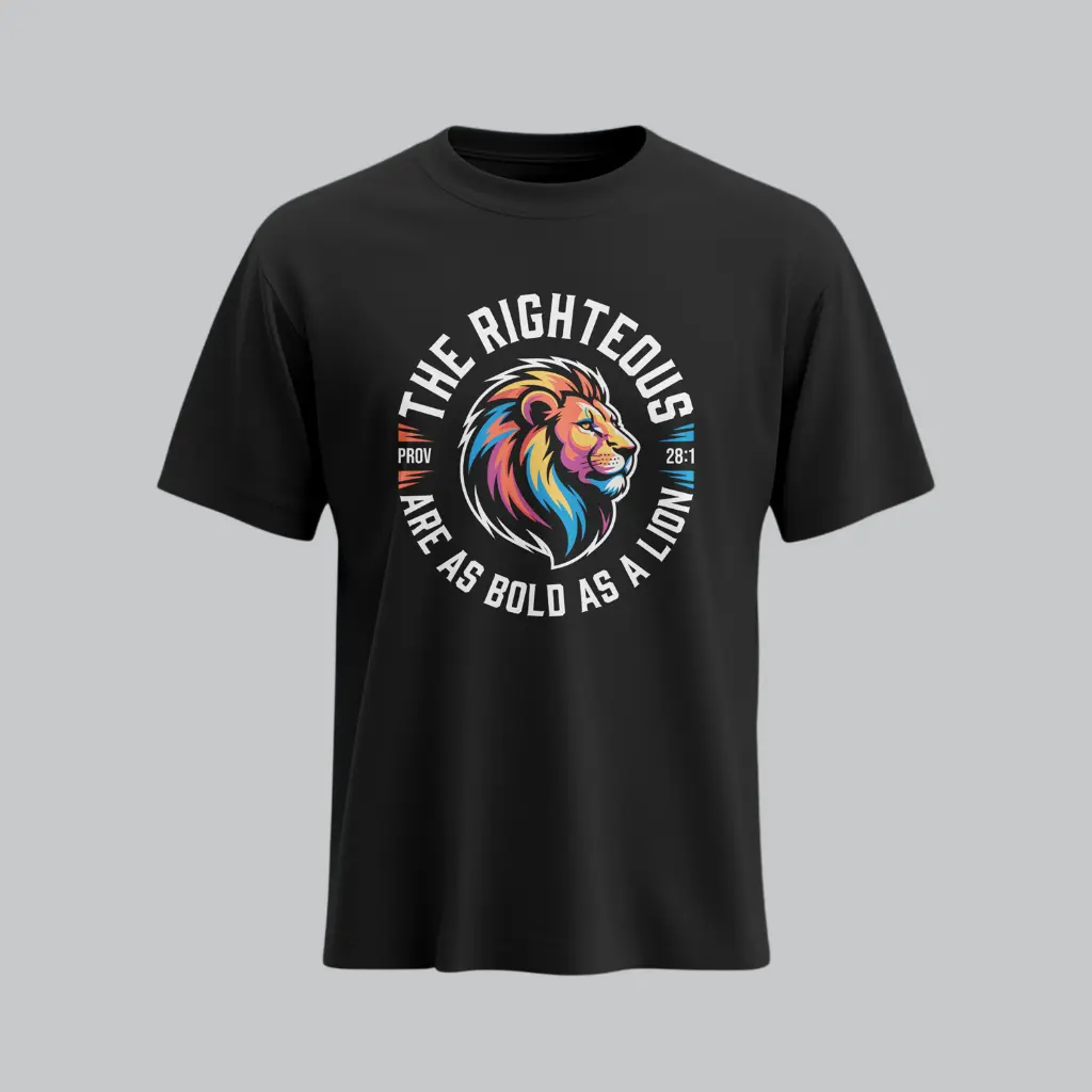 The Righteous - LION | Proverbs 28:1 | Christian Bible Verse T-Shirt | Unisex