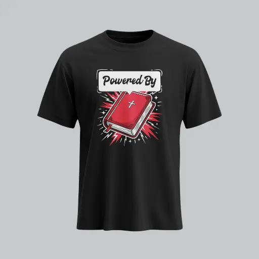 Powered By | Hebrews 4:12| Christian Bible Verse T-Shirt | Unisex