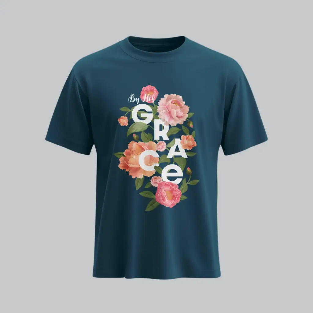 By his Grace | Ephesians 2:8 | Christian Bible Verse T-Shirt | Women